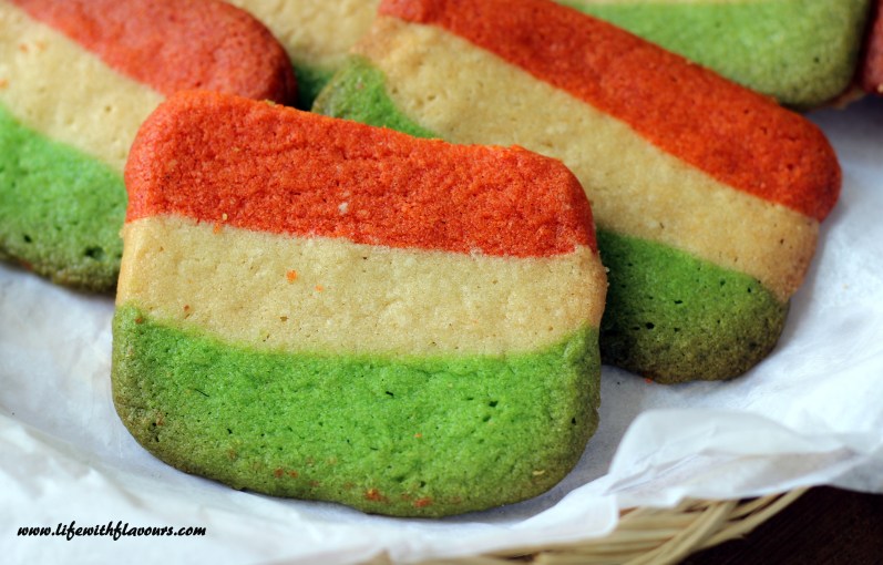 Tricolor White Chocolate Eggless Cookies